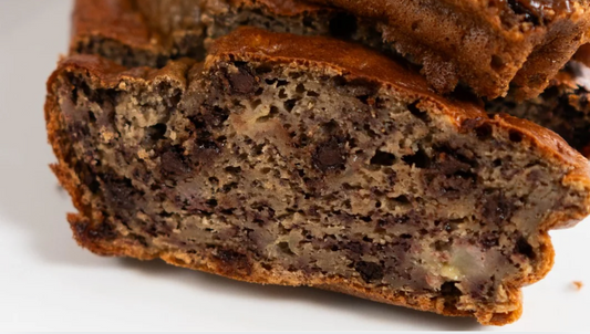 Recette : Banana bread aux pépites de chocolat et sirop de yacon