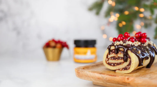 Recette : Bûche de Noël au sirop de yacon et pâte à tartiner