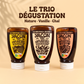 Le Trio Dégustation : squeeze de sirop de yacon Nature, Vanille et Chaï