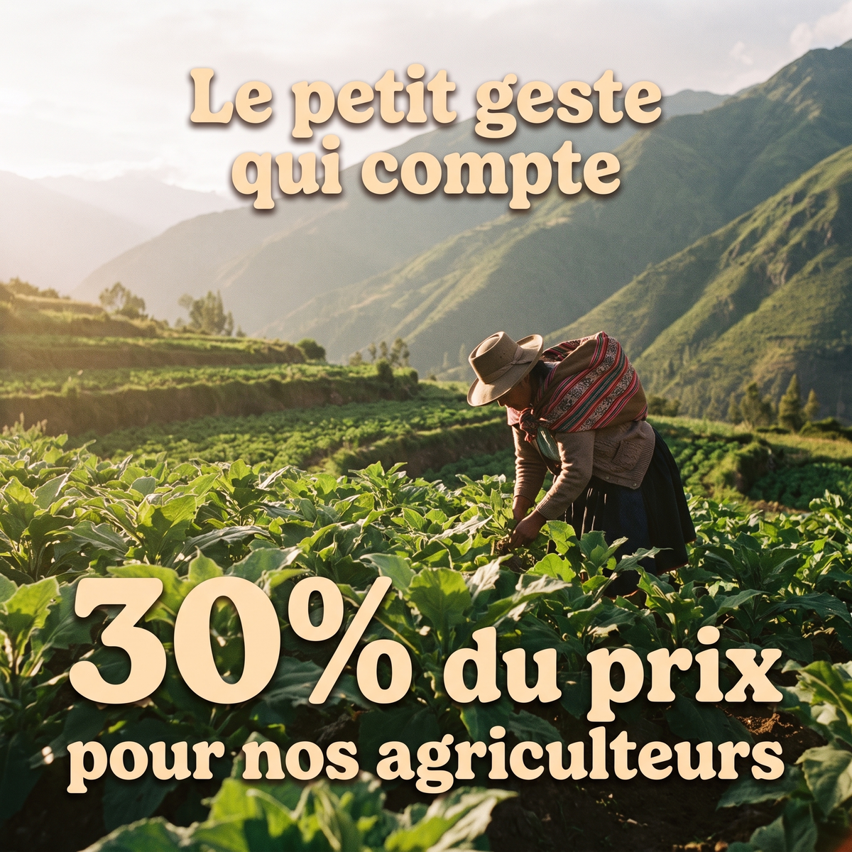 30 % du prix reversé aux agriculteurs
