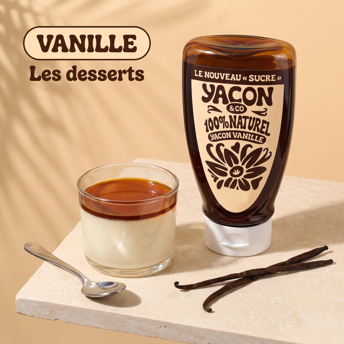 Squeeze Yacon Vanille avec une panna cotta